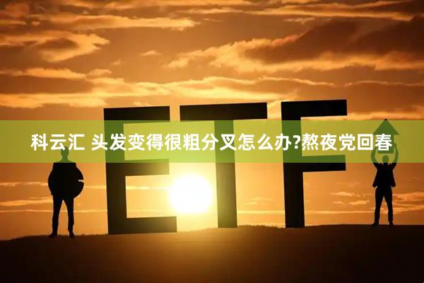 科云汇 头发变得很粗分叉怎么办?熬夜党回春